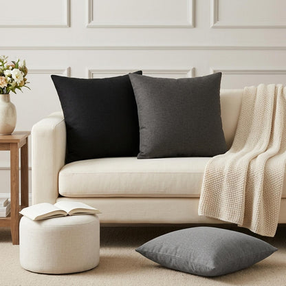 Throw Pillow 12 pcs HEERLEN Light Grey 45 x 45 cm Fabric