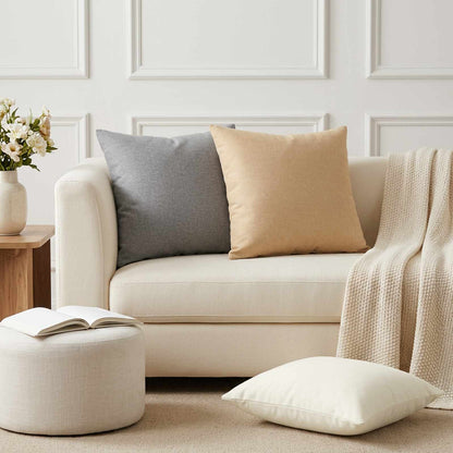 Cushion with Pillow HEERLEN 6 pcs White Fabric