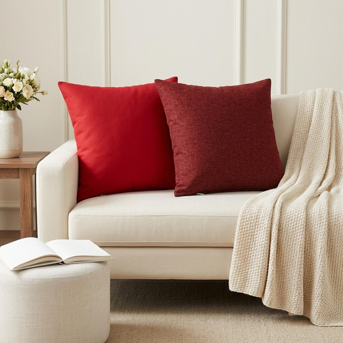 Throw Pillow 12 pcs HEERLEN Red 50 x 50 cm Fabric