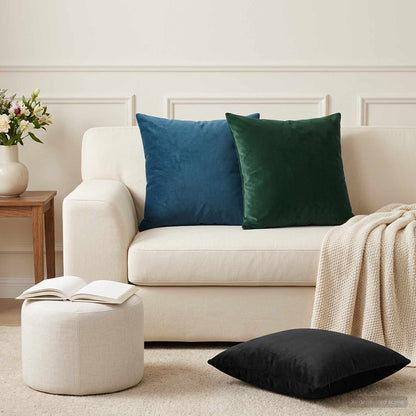 Cushion Cover 12 pcs HEERLEN Dark Green 50 x 50 cm Velvet