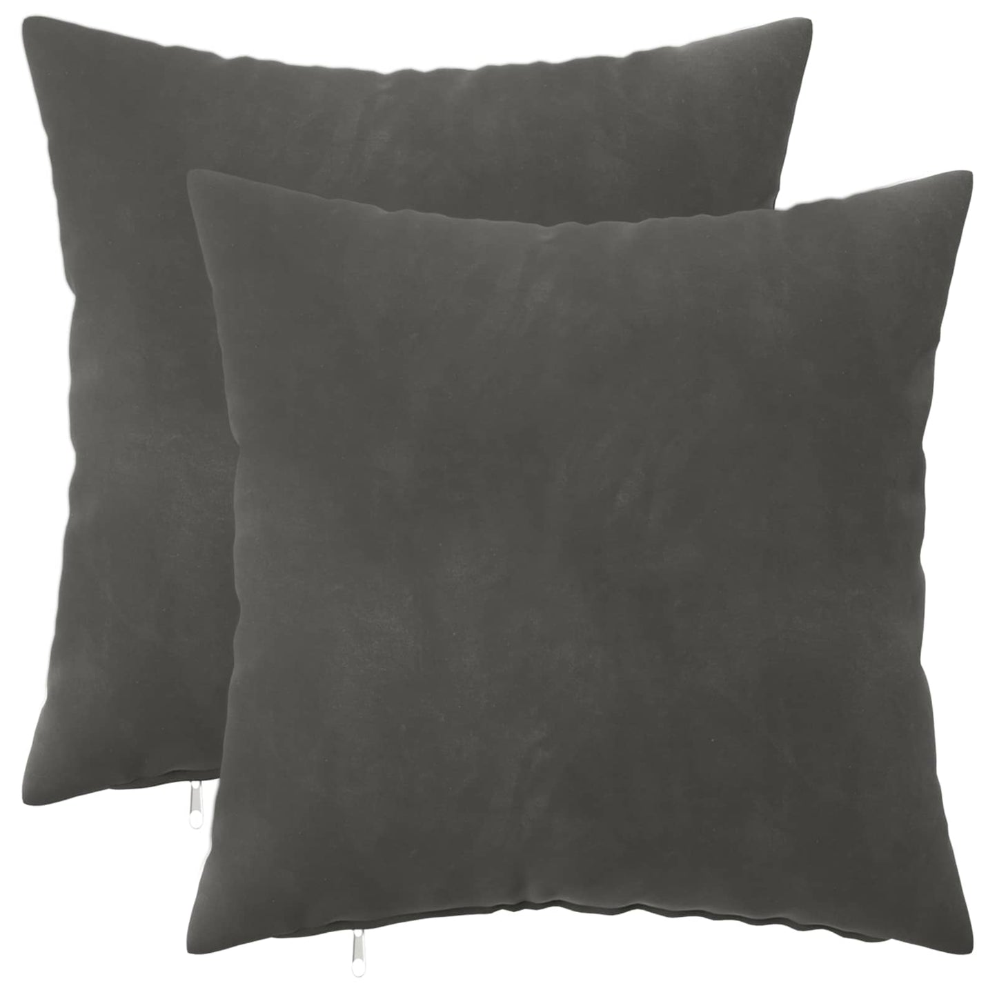 Cushion Cover 2 pcs HEERLEN Dark Grey 45 x 45 cm Velvet