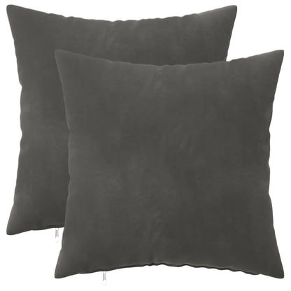Cushion Cover 2 pcs HEERLEN Dark Grey 45 x 45 cm Velvet