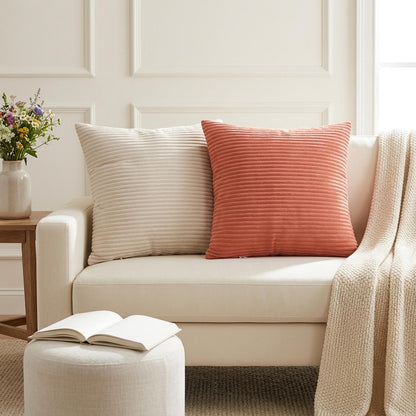 Cushion Cover 12 pcs HEERLEN Red Orange 50 x 50 cm Corduroy