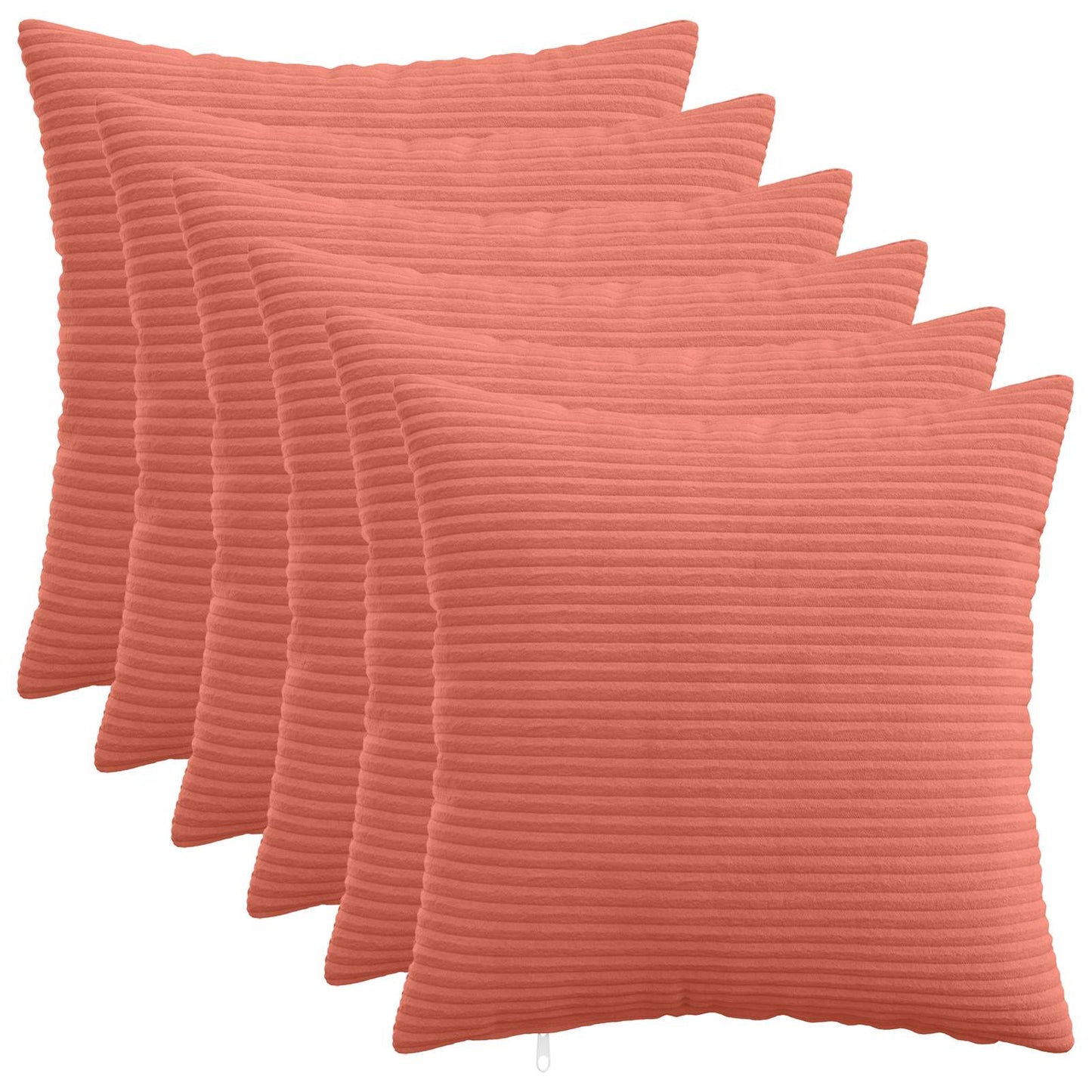 Cushion Cover 6 pcs HEERLEN Red Orange 45 x 45 cm Corduroy