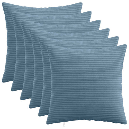 Cushion Cover 6 pcs HEERLEN Blue 45 x 45 cm Corduroy