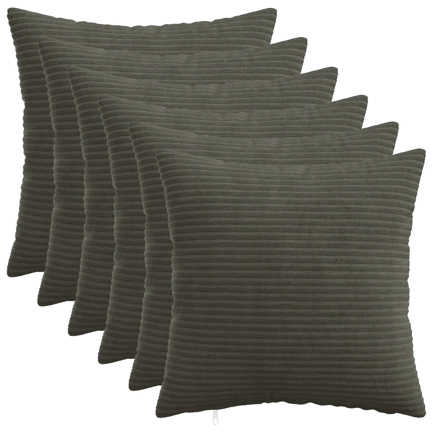 Cushion Cover 6 pcs HEERLEN Anthracite 45 x 45 cm Corduroy