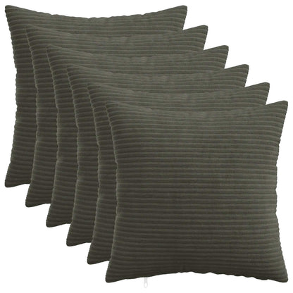 Cushion Cover 6 pcs HEERLEN Anthracite 45 x 45 cm Corduroy