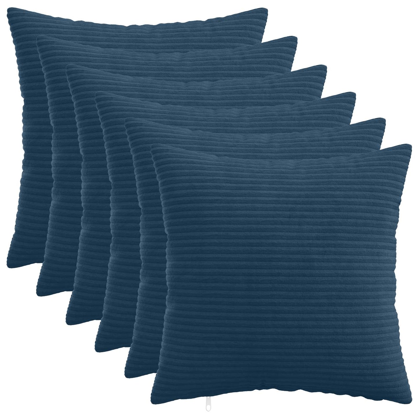 Cushion Cover 6 pcs HEERLEN Navy Blue 45 x 45 cm Corduroy