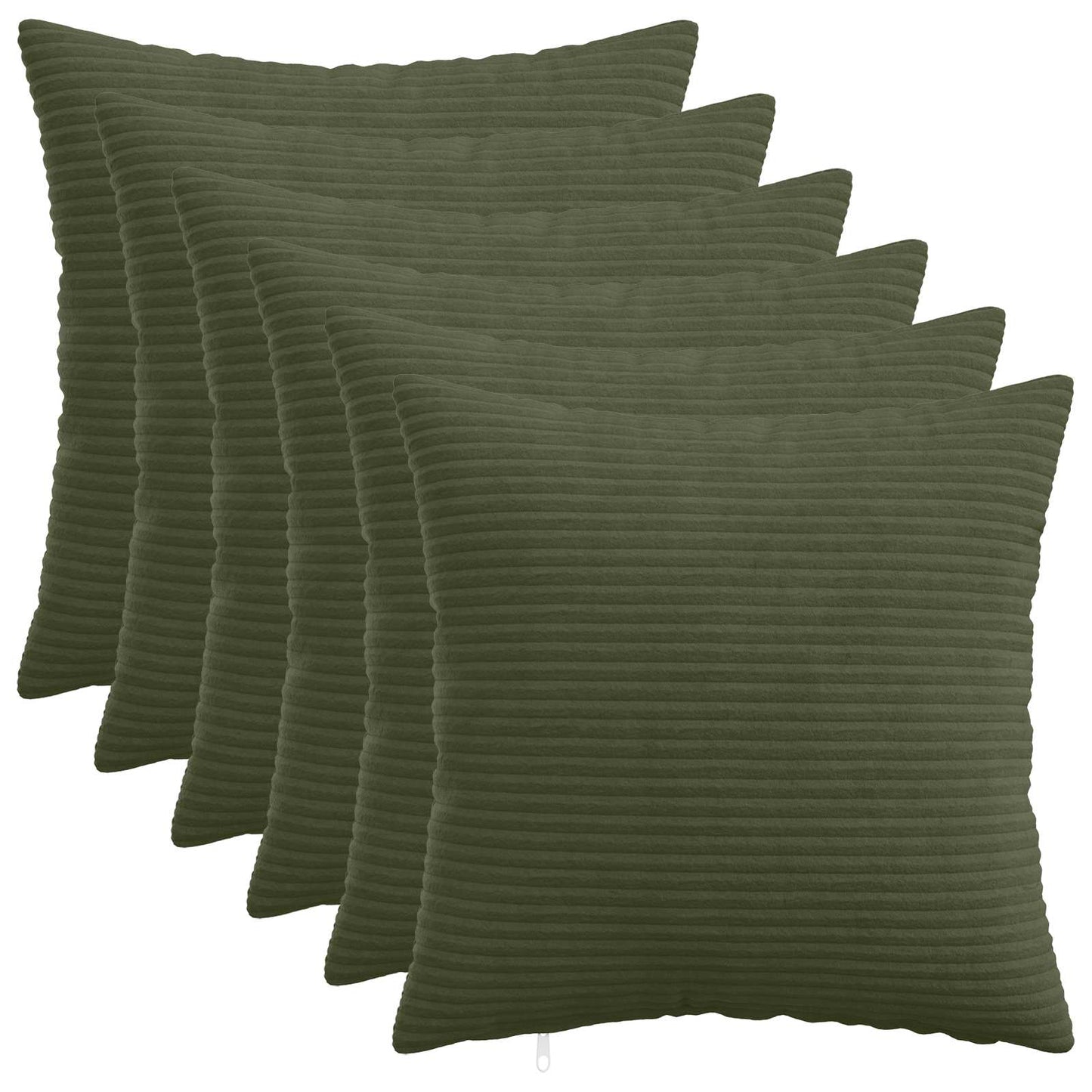 Cushion Cover 6 pcs HEERLEN Green 45 x 45 cm Corduroy