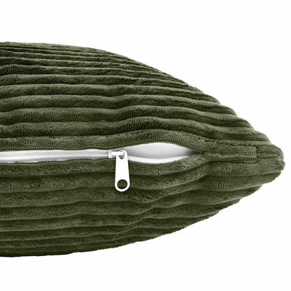 Cushion Cover 12 pcs HEERLEN Green 45 x 45 cm Corduroy