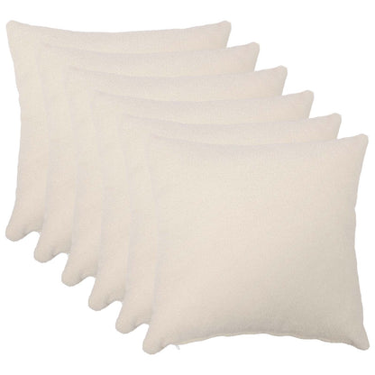 Cushion Cover 6 pcs HEERLEN Cream 45 x 45 cm Bouclé