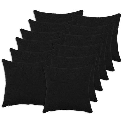 Cushion Cover 12 pcs HEERLEN Black 45 x 45 cm Bouclé