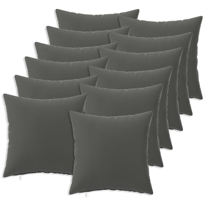 Cushion Cover 12 pcs HEERLEN Anthracite 45 x 45 cm Polyester