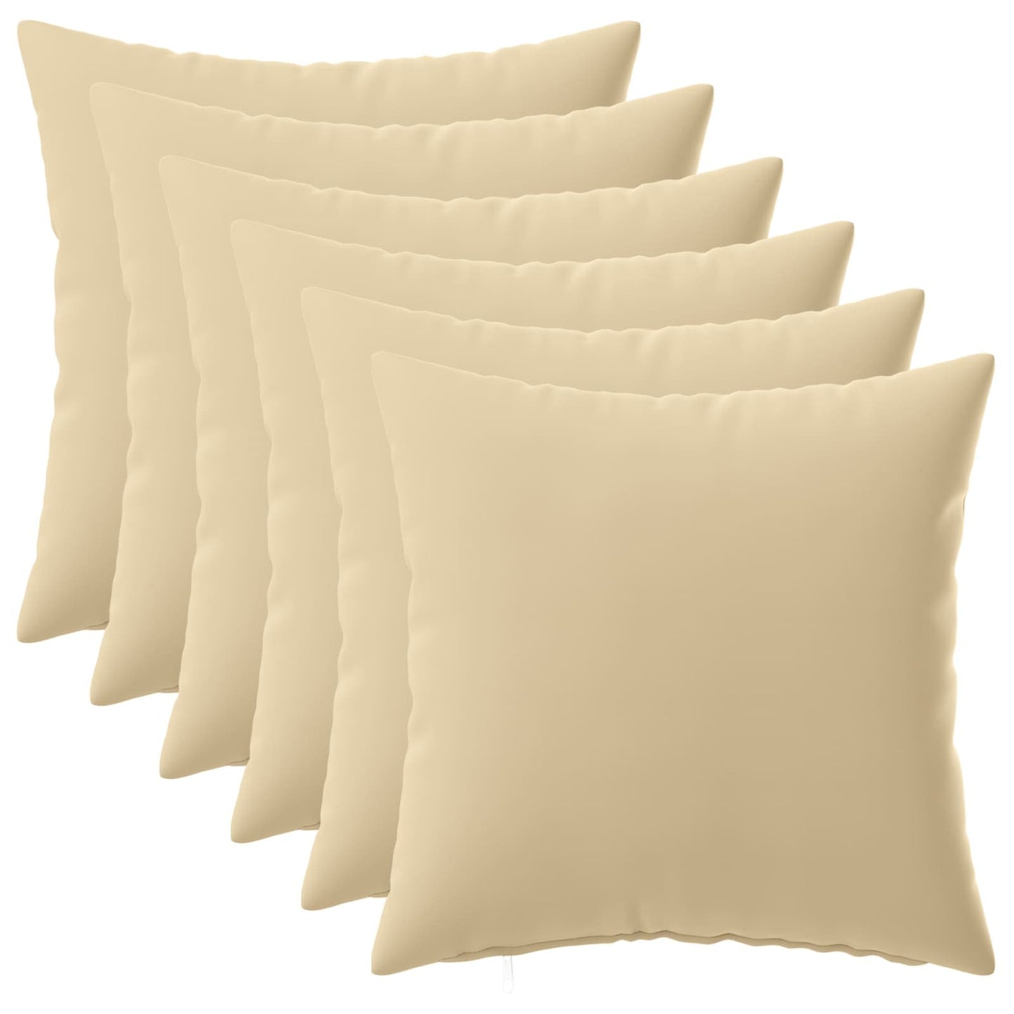 Cushion Cover 6 pcs HEERLEN Beige 45 x 45 cm Polyester