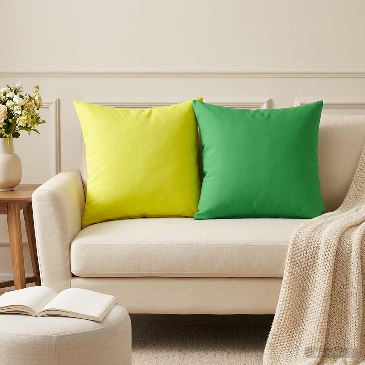 Cushion with Pillow HEERLEN 12 pcs Bright Green Polyester