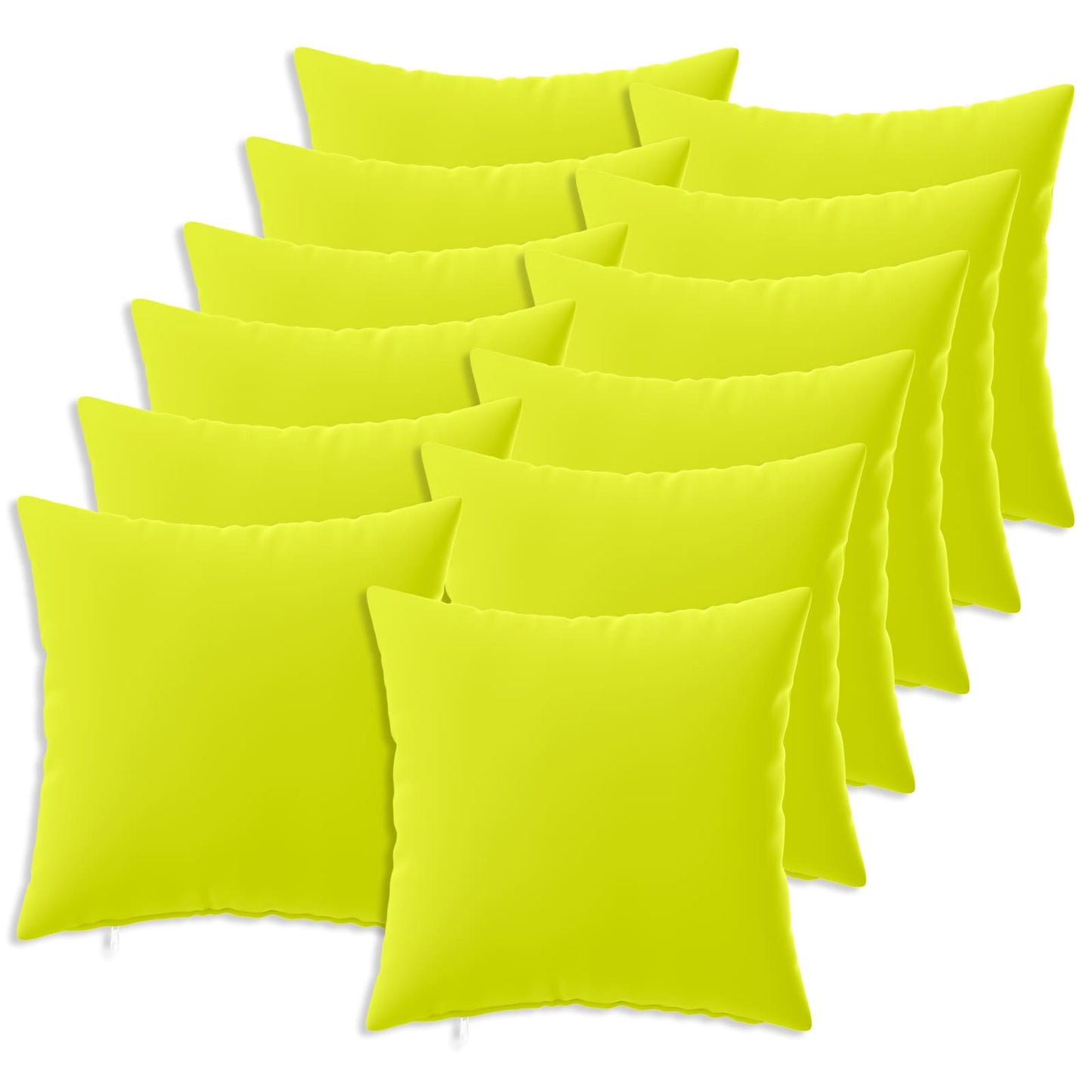 Cushion Cover 12 pcs HEERLEN Bright Green 45 x 45 cm Polyester