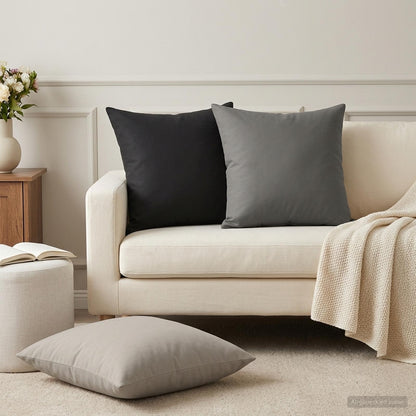 Cushion with Pillow HEERLEN 12 pcs Black Polyester