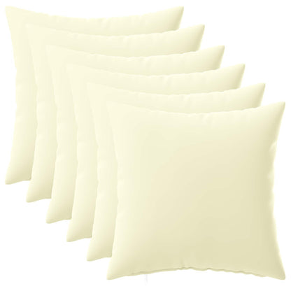 Cushion Cover 6 pcs HEERLEN Cream 45 x 45 cm Polyester