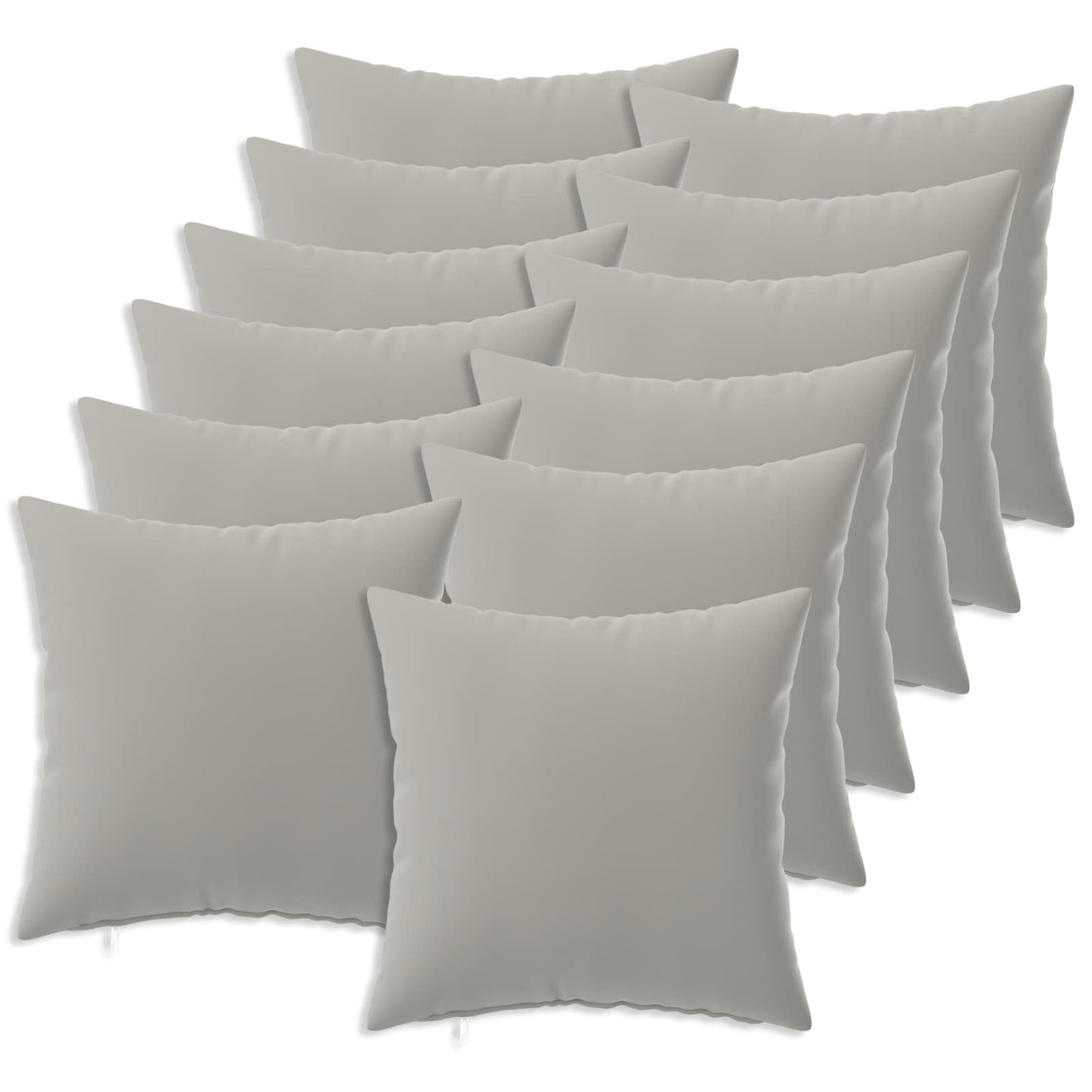 Cushion Cover 12 pcs HEERLEN Grey 45 x 45 cm Polyester