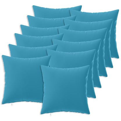 Cushion Cover 12 pcs HEERLEN Light Blue 45 x 45 cm Polyester