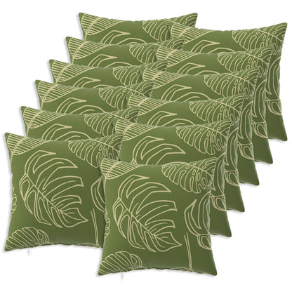 Cushion Cover 12 pcs HEERLEN Leaf Design 45 x 45 cm Polyester