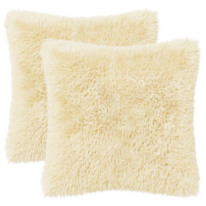 Cushion Cover 2 pcs HEERLEN Cream 45 x 45 cm PV Fleece