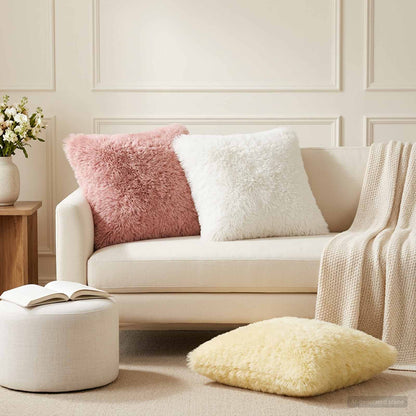 Cushion Cover 12 pcs HEERLEN White 50 x 50 cm PV Fleece