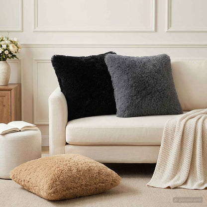 Cushion Cover 12 pcs HEERLEN Taupe 50 x 50 cm PV Fleece