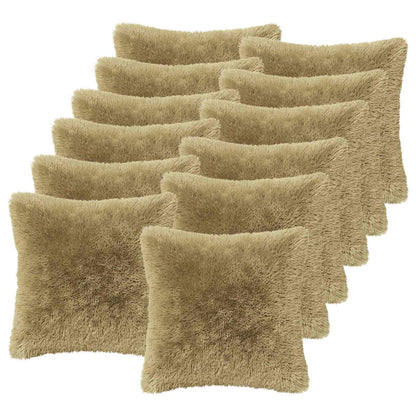 Cushion Cover 12 pcs HEERLEN Light Green 45 x 45 cm PV Fleece