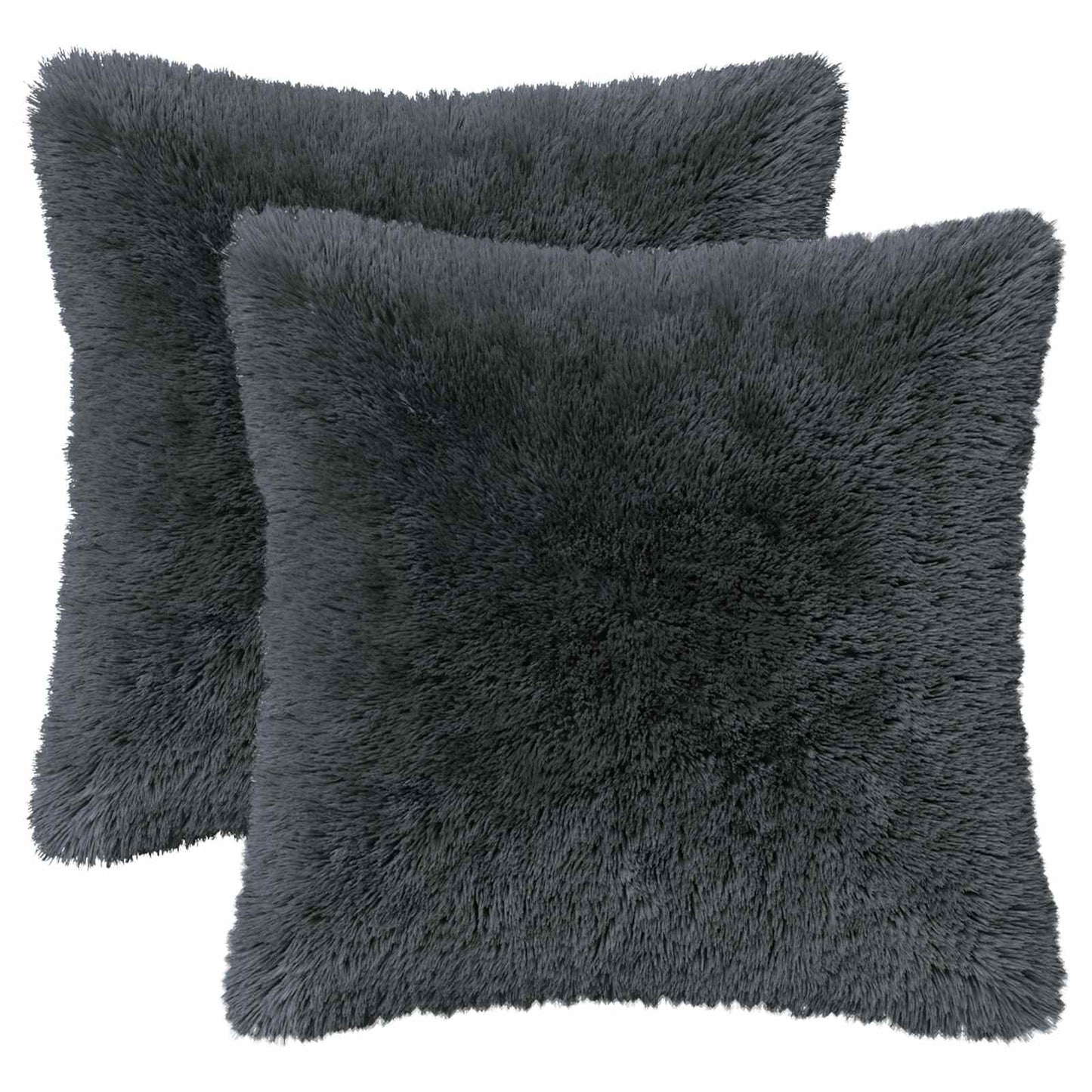 Cushion Cover 2 pcs HEERLEN Anthracite 45 x 45 cm PV Fleece