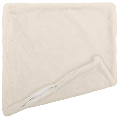 Cushion Cover 2 pcs HEERLEN White 45 x 45 cm Faux Rabbit Fur