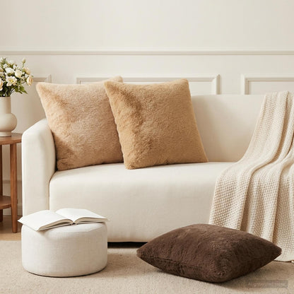 Cushion Cover 12 pcs HEERLEN Light Brown 45 x 45 cm