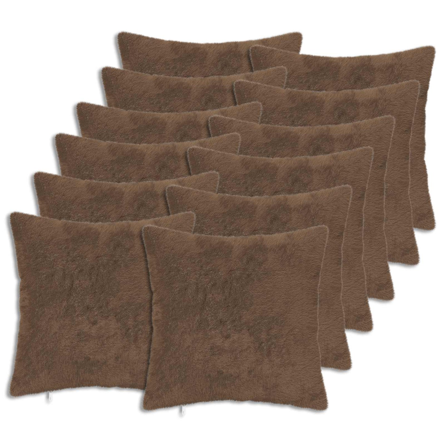 Cushion Cover 12 pcs HEERLEN Light Brown 45 x 45 cm