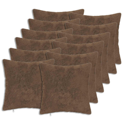 Cushion Cover 12 pcs HEERLEN Light Brown 45 x 45 cm