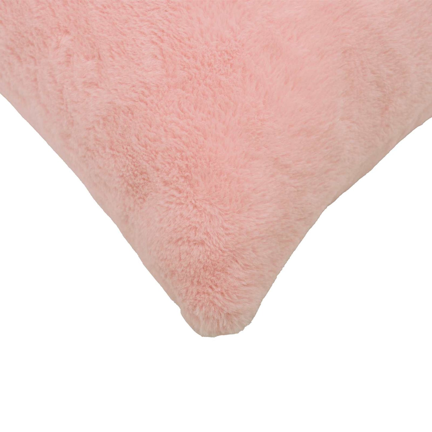 Cushion Cover 12 pcs HEERLEN Pink 45 x 45 cm Faux Rabbit Fur