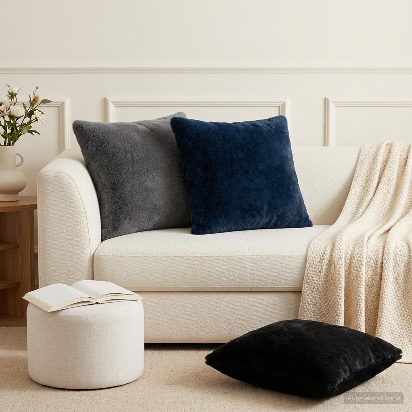 Cushion Cover 12 pcs HEERLEN Navy Blue 50 x 50 cm