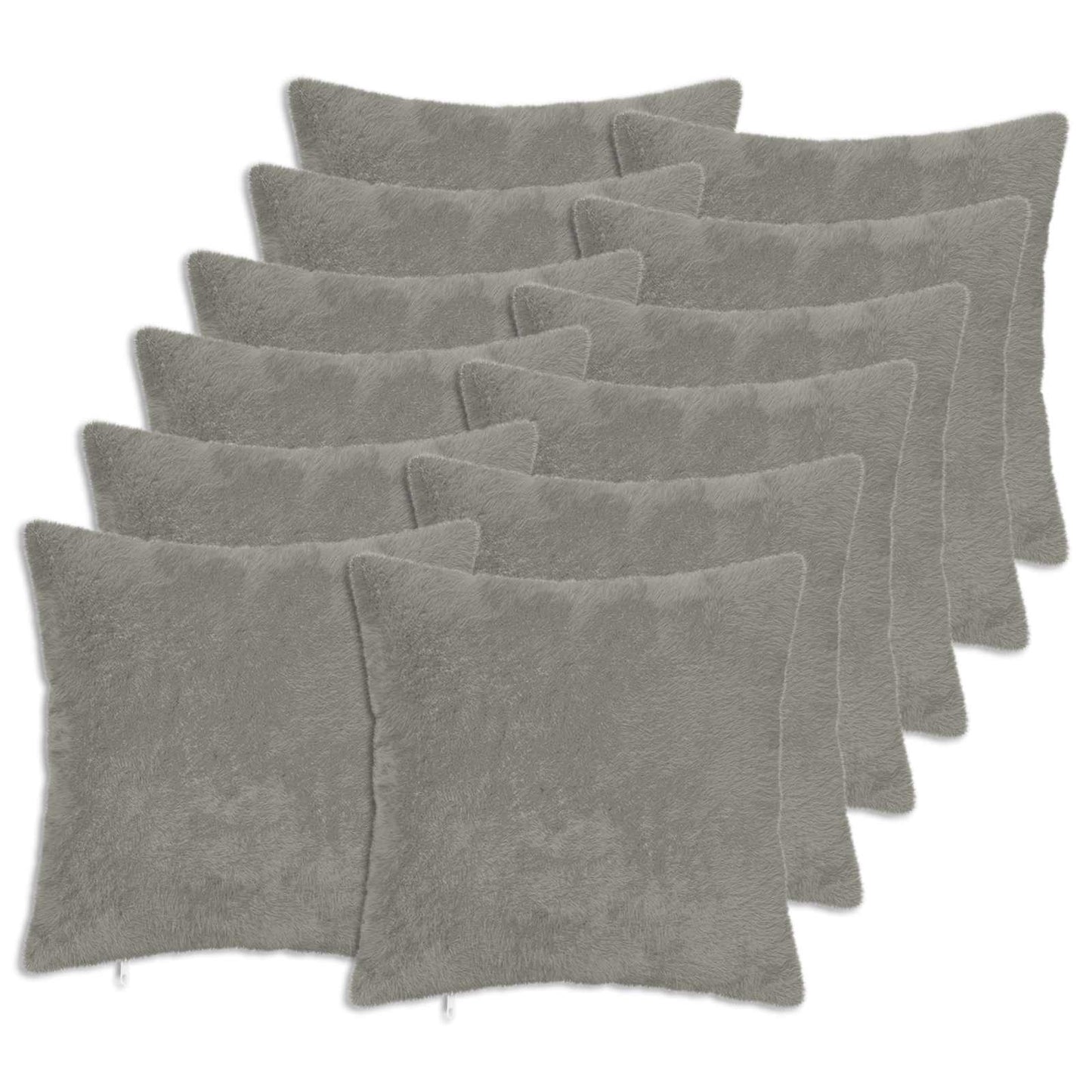 Cushion Cover 12 pcs HEERLEN Light Grey 45 x 45 cm