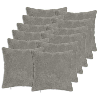 Cushion Cover 12 pcs HEERLEN Light Grey 45 x 45 cm