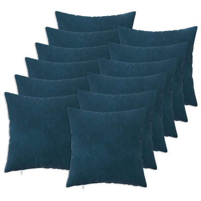 Cushion Cover 12 pcs HEERLEN Blue 50 x 50 cm Velvet