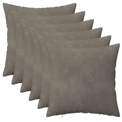 Cushion Cover 6 pcs HEERLEN Light Grey 50 x 50 cm Velvet