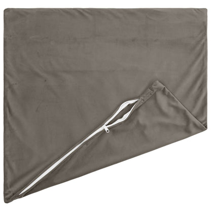 Cushion Cover 12 pcs HEERLEN Light Grey 50 x 50 cm Velvet