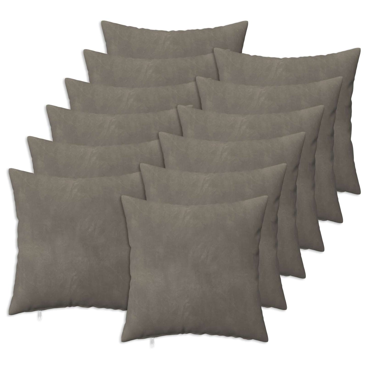 Cushion Cover 12 pcs HEERLEN Light Grey 50 x 50 cm Velvet