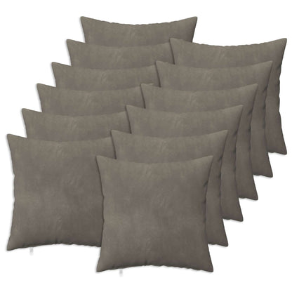 Cushion Cover 12 pcs HEERLEN Light Grey 50 x 50 cm Velvet
