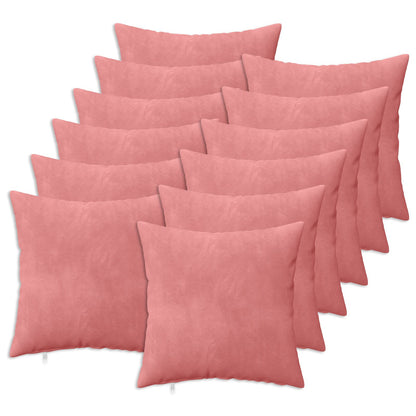 Cushion Cover 12 pcs HEERLEN Pink 50 x 50 cm Velvet