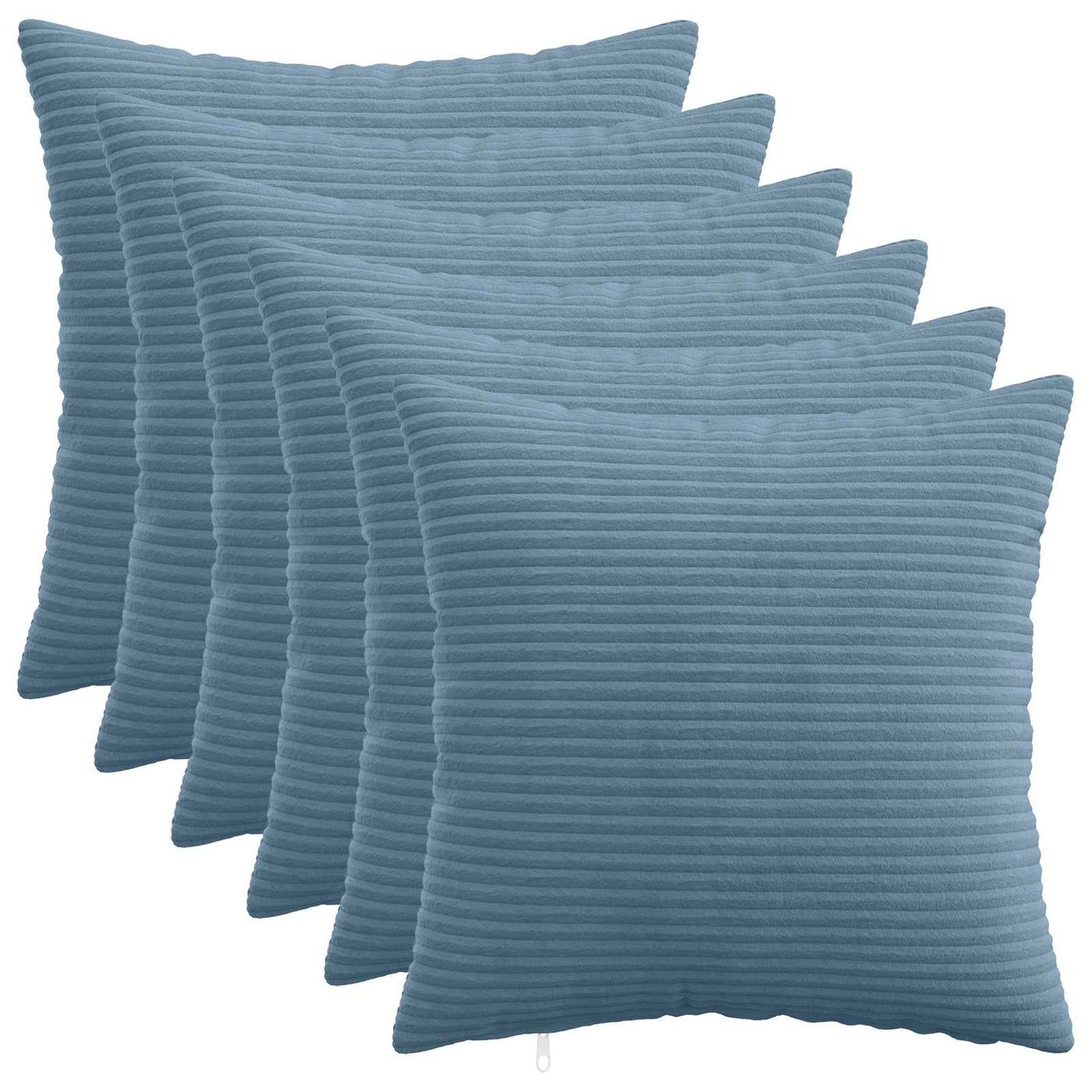 Cushion Cover 6 pcs HEERLEN Blue 50 x 50 cm Corduroy
