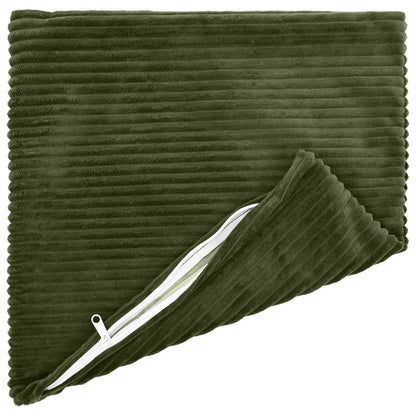Cushion Cover 12 pcs HEERLEN Green 50 x 50 cm Corduroy