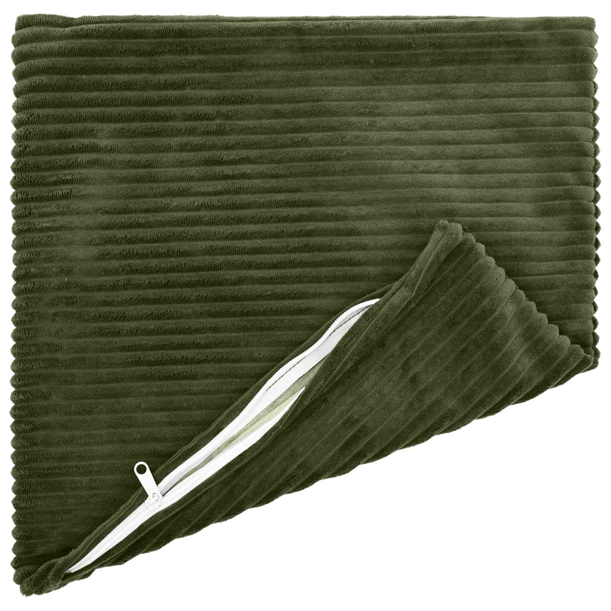 Cushion Cover 12 pcs HEERLEN Green 50 x 50 cm Corduroy