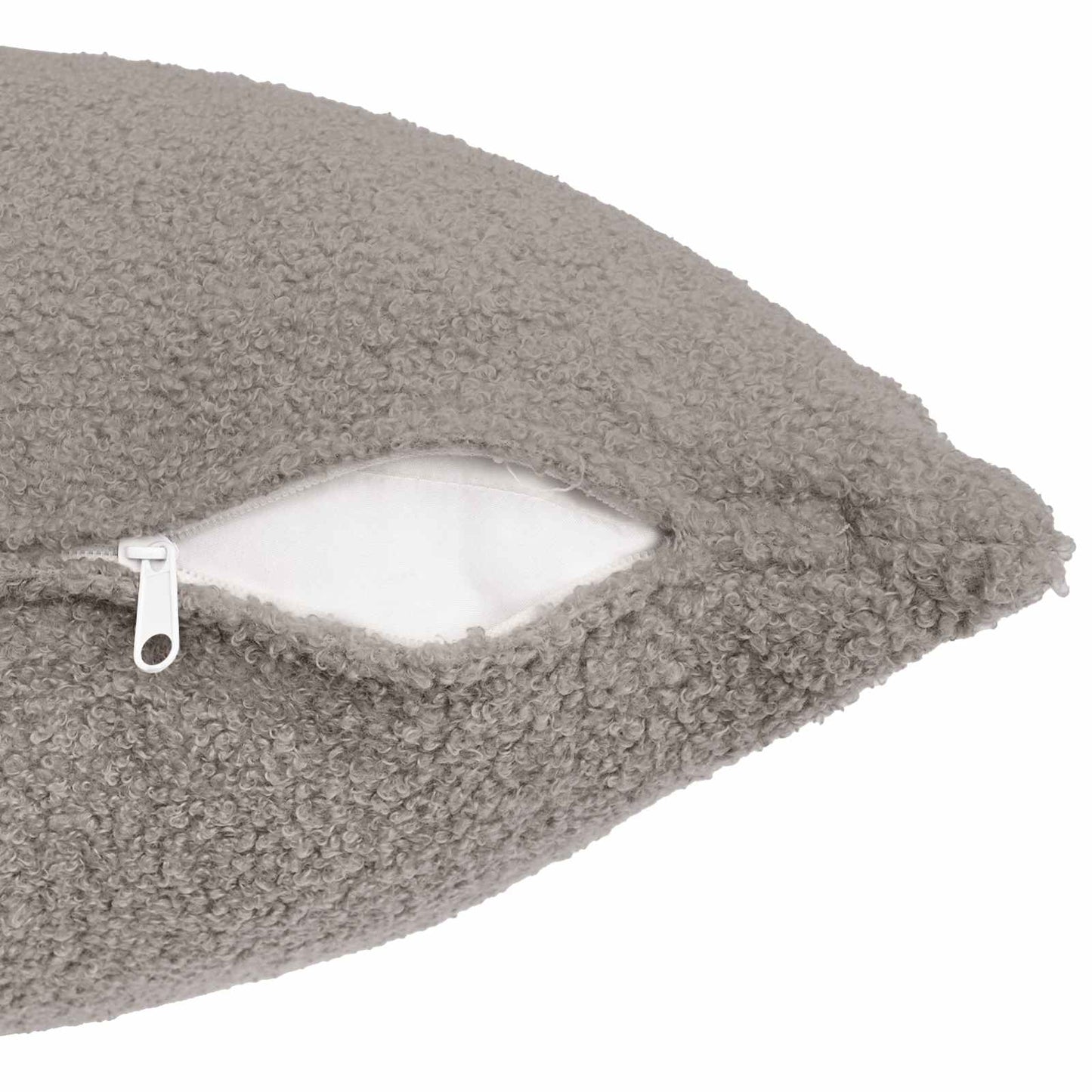 Cushion Cover 12 pcs HEERLEN Light Grey 50 x 50 cm Bouclé