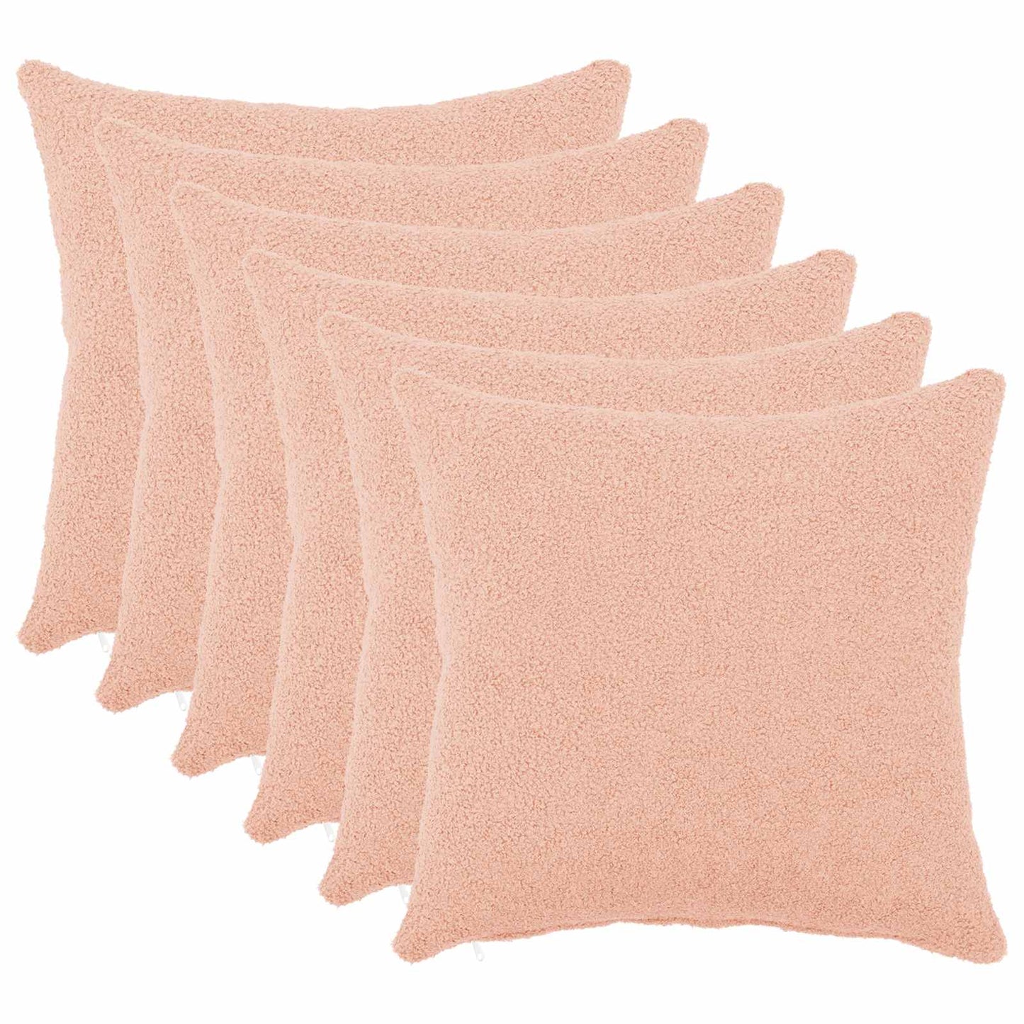 Cushion Cover 6 pcs HEERLEN Pink 50 x 50 cm Bouclé