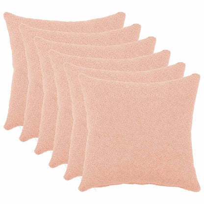Cushion Cover 6 pcs HEERLEN Pink 50 x 50 cm Bouclé